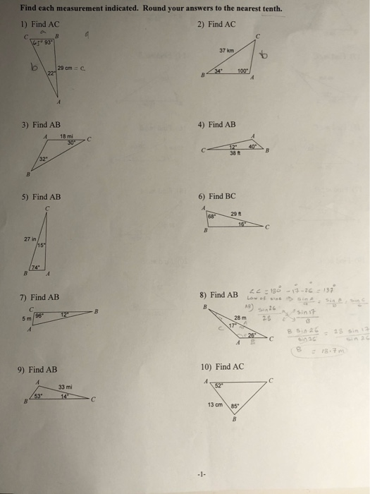 Solved Find each measurement indicated. Round your answers