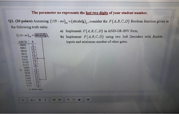 Solved The Parameter No Represents The Last Two Digits Of | Chegg.com