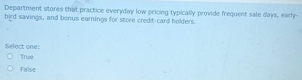 Solved Department Stores That Practice Everyday Low Pricing | Chegg.com