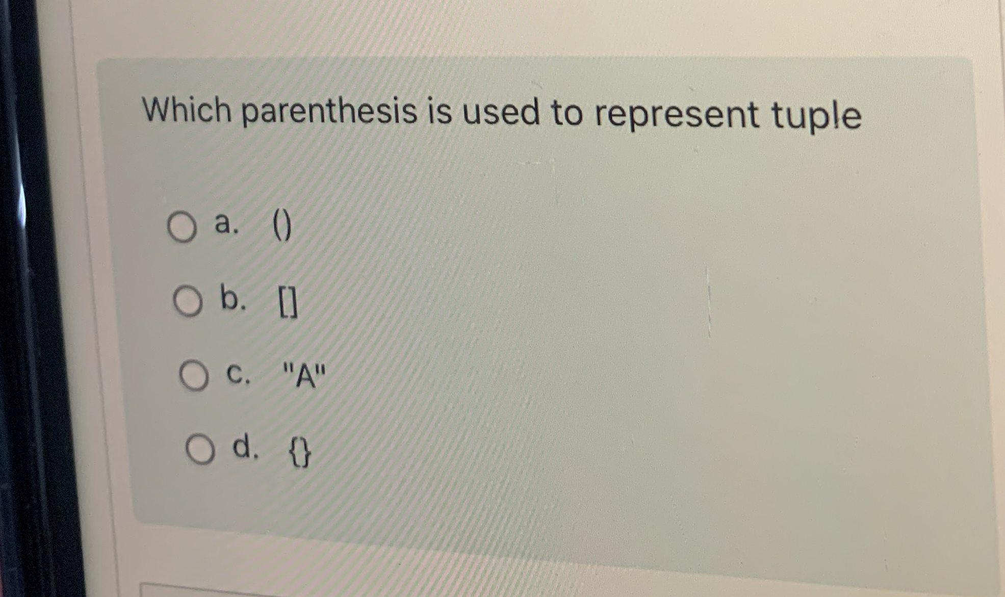 Solved Which parenthesis is used to represent | Chegg.com