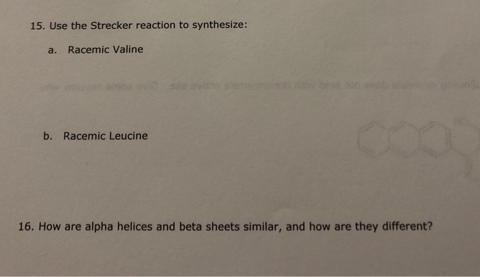 Solved 15. Use the Strecker reaction to synthesize: a. | Chegg.com