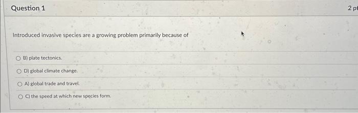 Solved Introduced Invasive Species Are A Growing Problem | Chegg.com