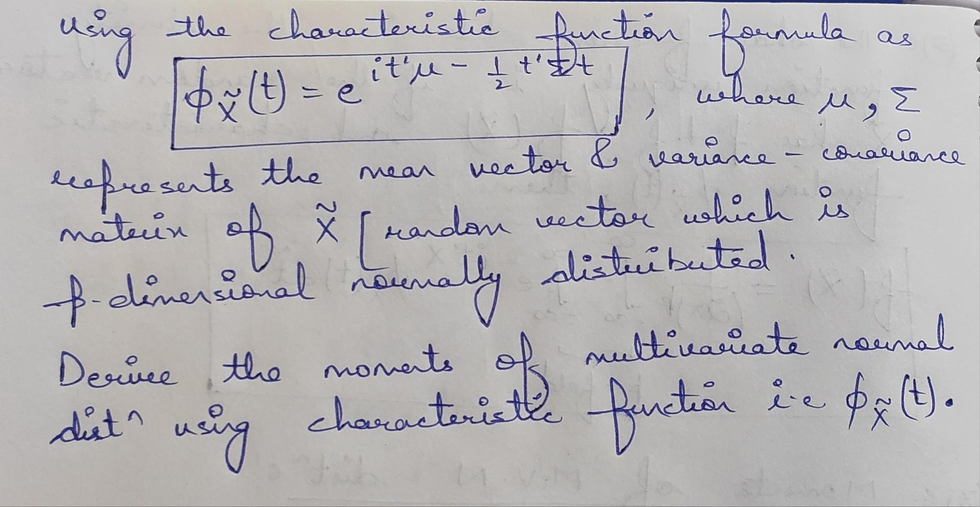 Solved only using the characteristic function of | Chegg.com