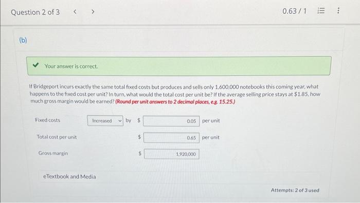 Solved need help ASAP with part C I got ( fixed costs per | Chegg.com