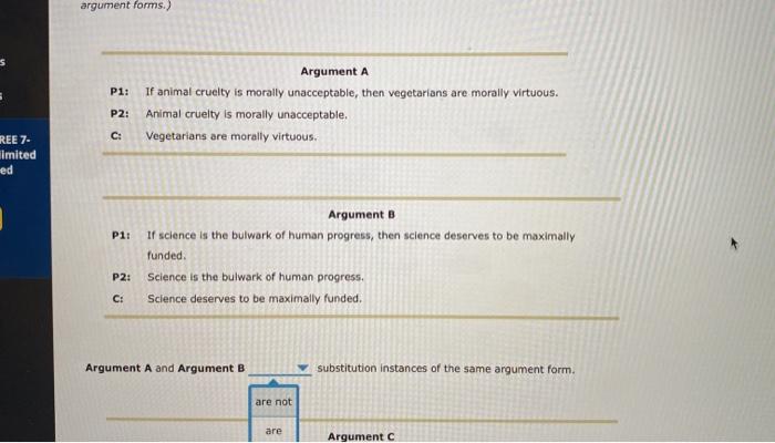 Solved argument forms.) P1: Argument A If animal cruelty is | Chegg.com