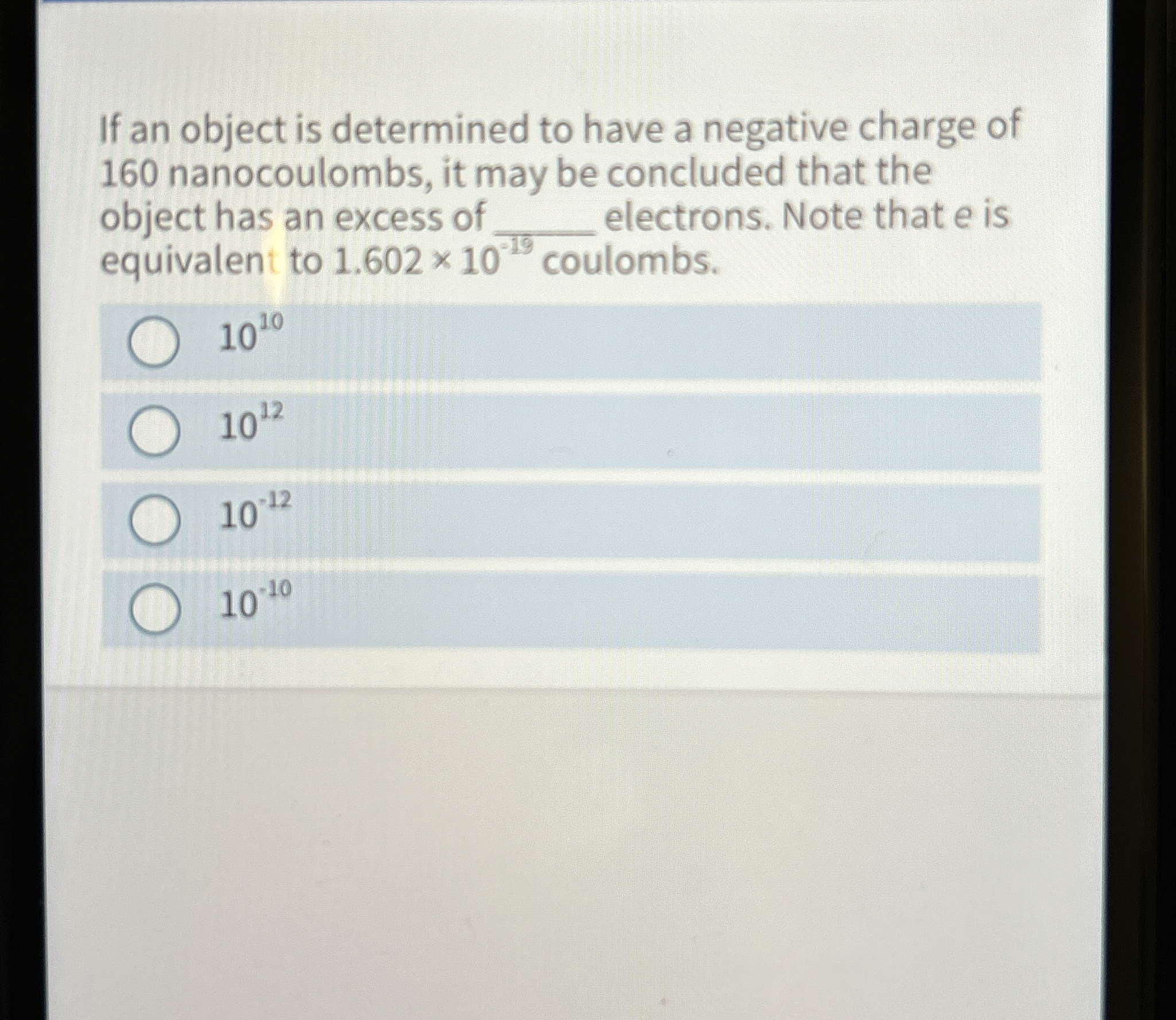 Solved If an object is determined to have a negative charge | Chegg.com