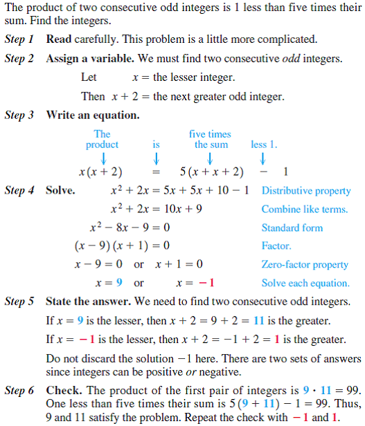 problem solving consecutive odd integers