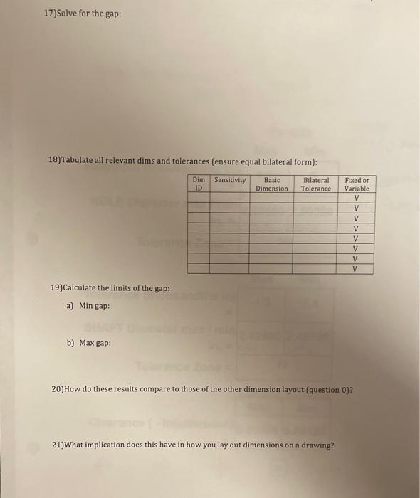 Tolerance Stack Analysis Assignment: Complete the | Chegg.com