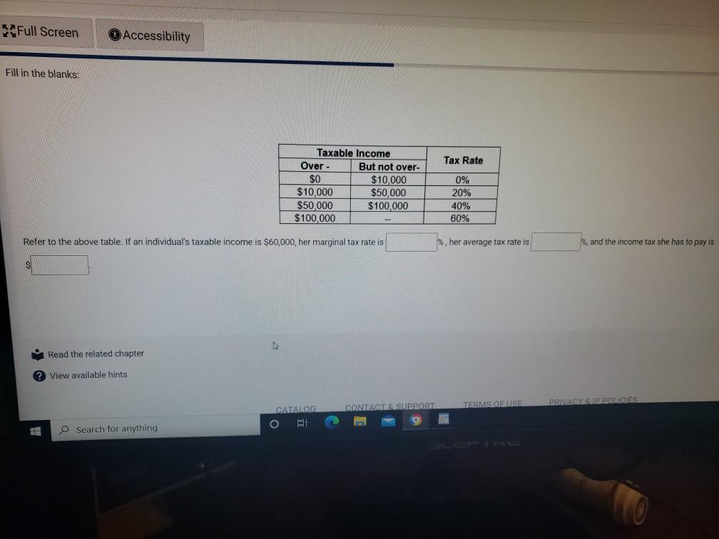 Solved Full Screen Accessibility Fill in the blanks: Tax | Chegg.com