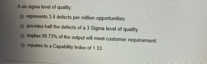 What Is Six Sigma Level Of Quality