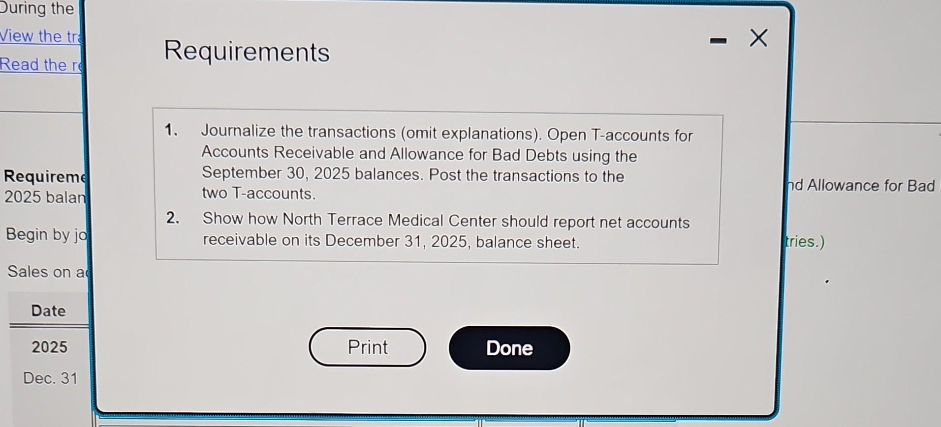 Solved At September 30, 2025, the accounts of North Terrace