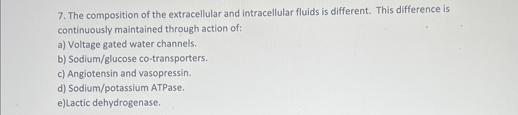 Solved The composition of the extracellular and | Chegg.com