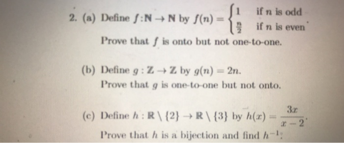 Solved Fi If N Is Odd 2 A Define S N N By F N Chegg Com