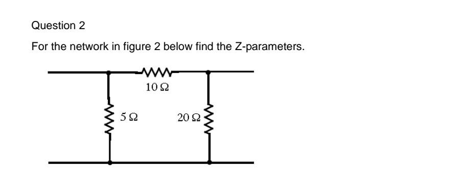 Solved Question 2 For the network in figure 2 below find the | Chegg.com