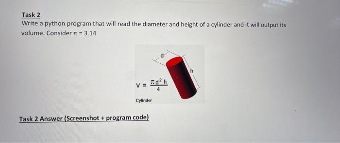 Solved Task 2 Write a python program that will read the | Chegg.com