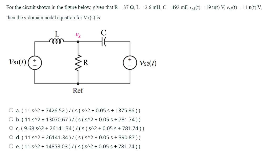Solved For the circuit shown in the figure below, given that | Chegg.com