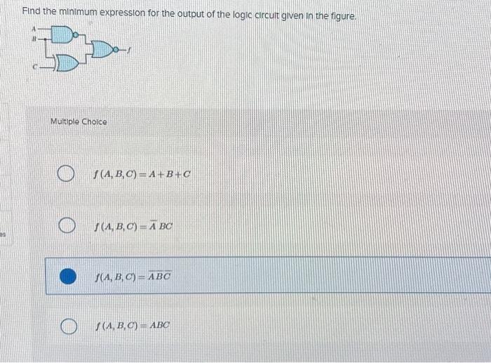 Solved Find The Minimum Expression For The Output Of The | Chegg.com