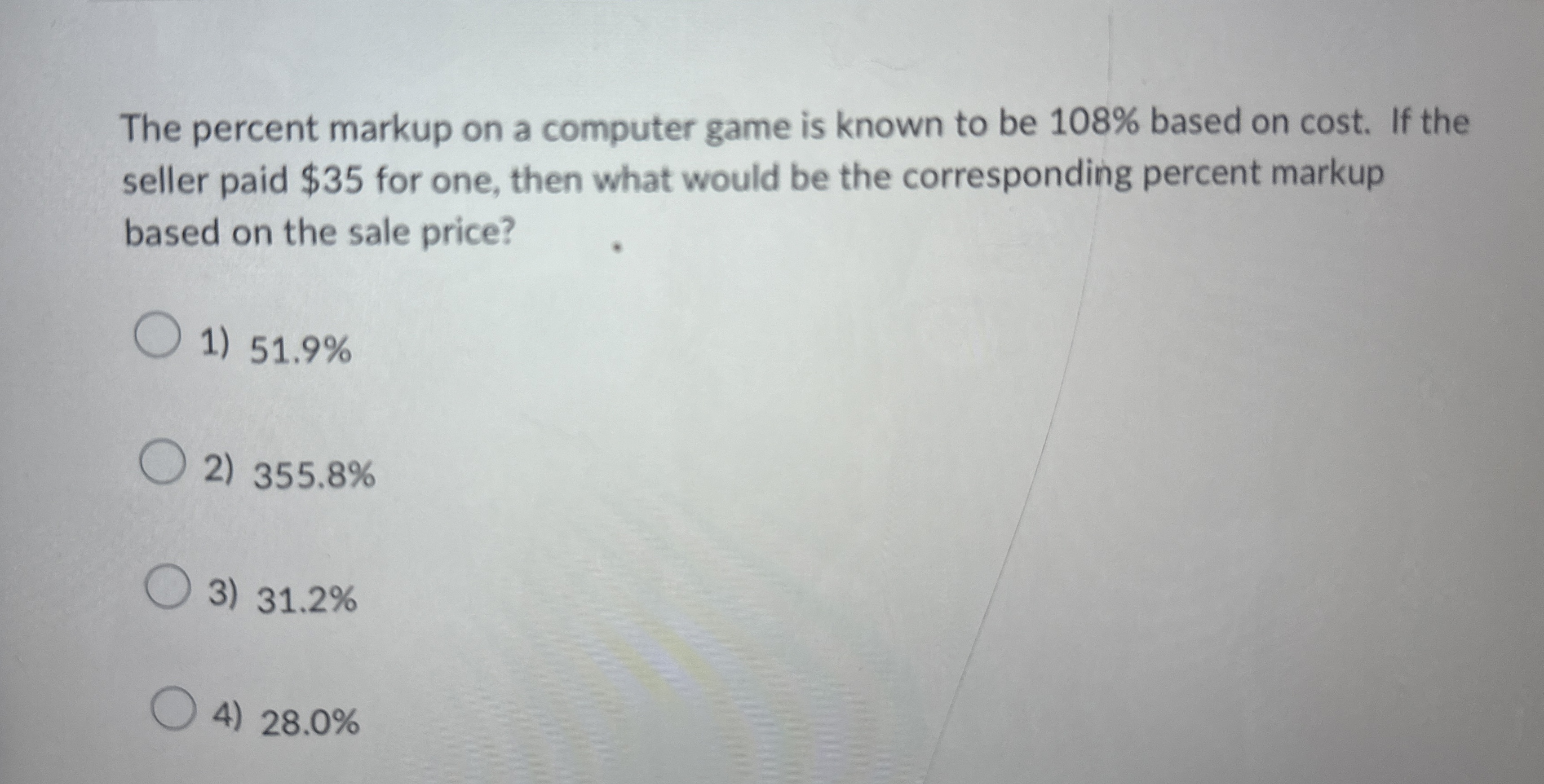 Solved The percent markup on a computer game is known to be | Chegg.com