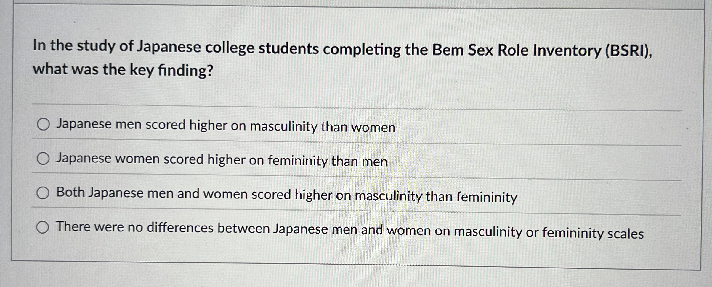 In the study of Japanese college students completing | Chegg.com