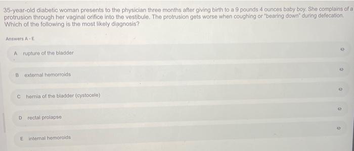 Solved A 45-year-old female comes to your office with a | Chegg.com