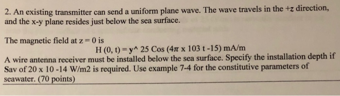 Solved 2 An Existing Transmitter Can Send A Uniform Plan Chegg Com