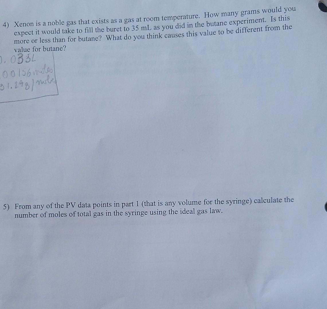 2. Determining the Molecular Weight of Butane Gas.1)