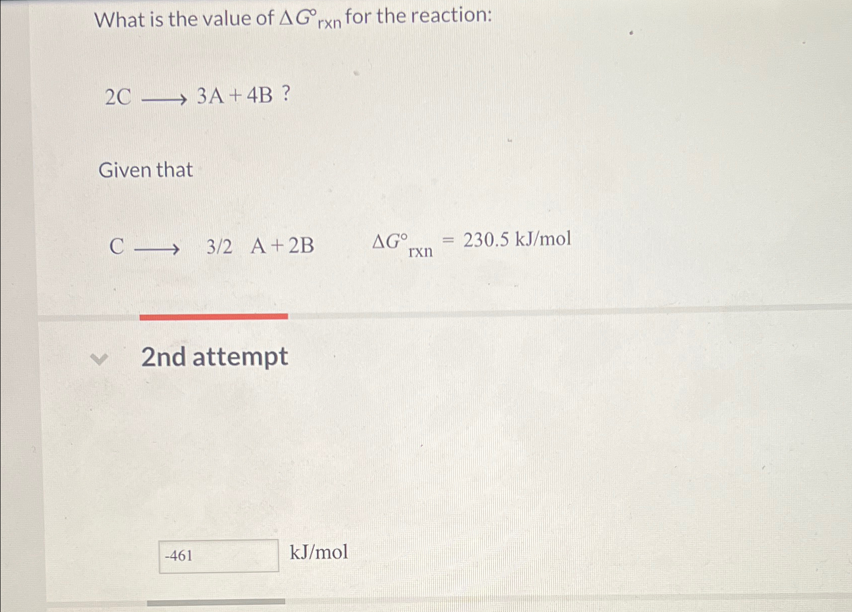 Solved What is the value of ΔGr×n° ﻿for the | Chegg.com