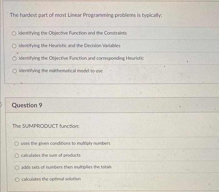 Solved The hardest part of most Linear Programming problems | Chegg.com