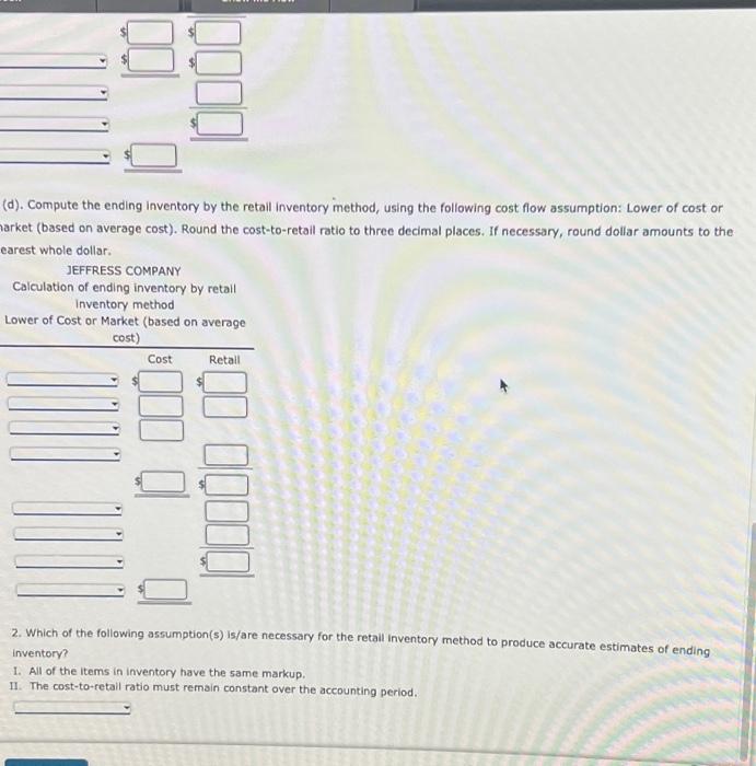 Solved Retail Inventory Method The following information | Chegg.com