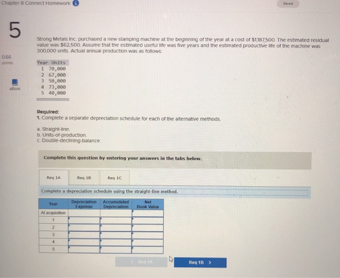 chapter 8 connect homework answers