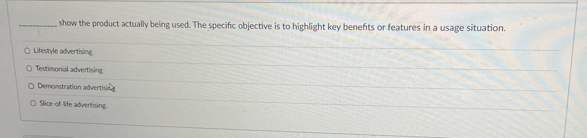 Solved show the product actually being used. The specific | Chegg.com