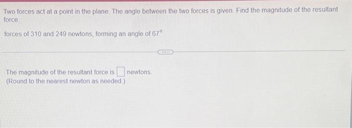 Solved Two Forces Act At A Point In The Plane The Angle