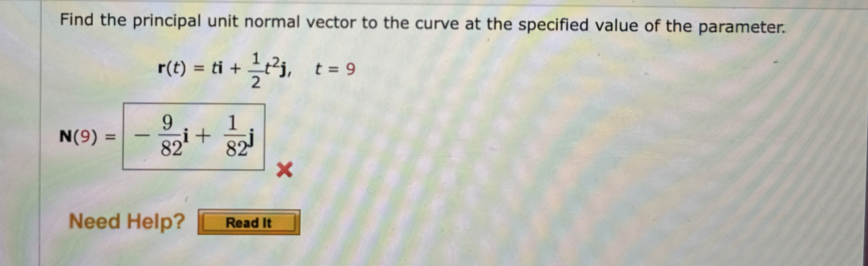 Solved Find the principal unit normal vector to the curve at | Chegg.com