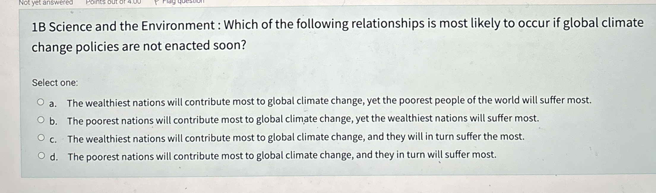 Solved 1B Science and the Environment : Which of the | Chegg.com