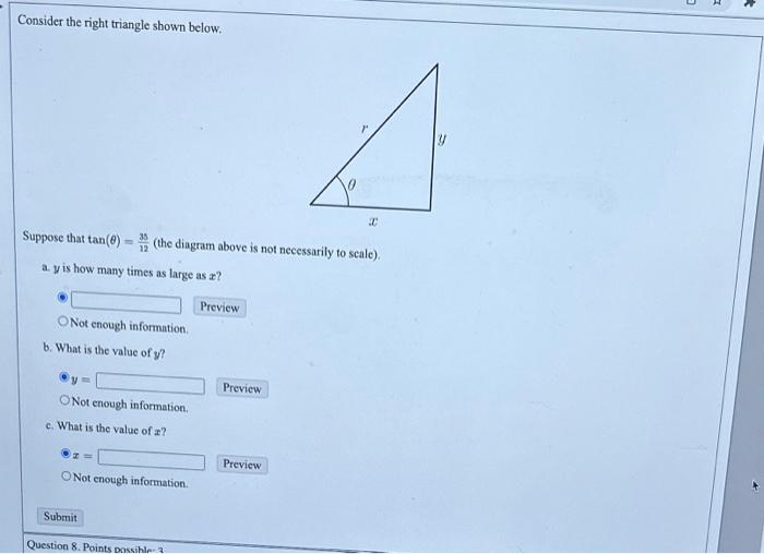 Solved Consider The Right Triangle Shown Below. Suppose That | Chegg.com