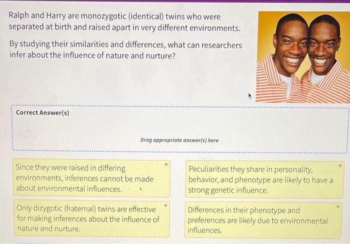 Solved Ralph And Harry Are Monozygotic identical Twins Who Chegg