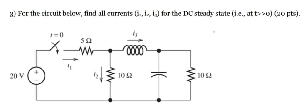 Solved 3) For the circuit below, find all currents | Chegg.com