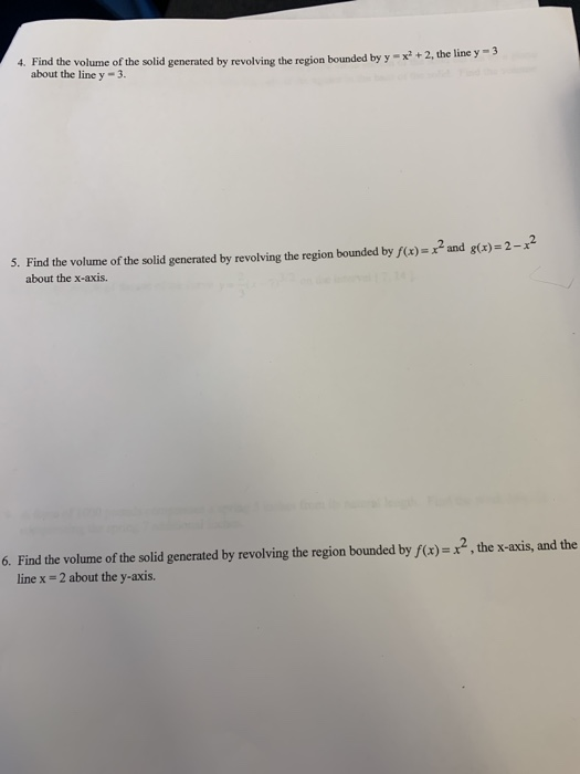 Solved 4. Find the volume of the solid generated by | Chegg.com