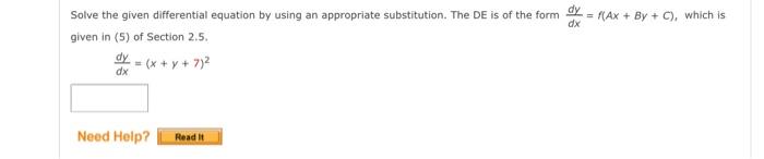 Solved Solve the given differential equation by using an | Chegg.com