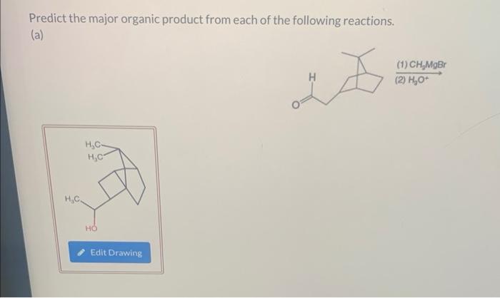 Solved Predict The Major Organic Product From Each Of The | Chegg.com