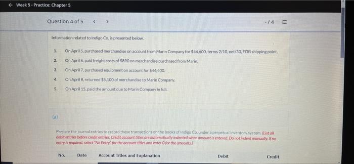 Solved Week 5. Practice: Chapter 5 Question 4 of 5 14 III | Chegg.com
