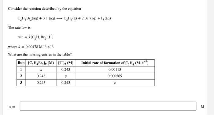 Solved Consider the reaction described by the equation Chegg