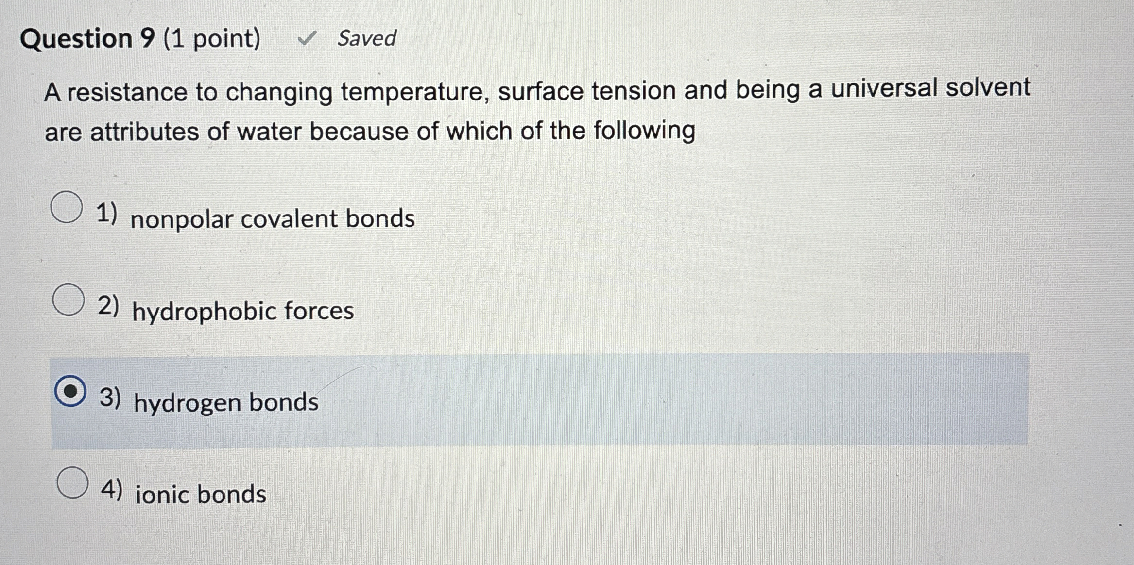 Solved Question 9 (1 ﻿point) ﻿SavedA resistance to changing