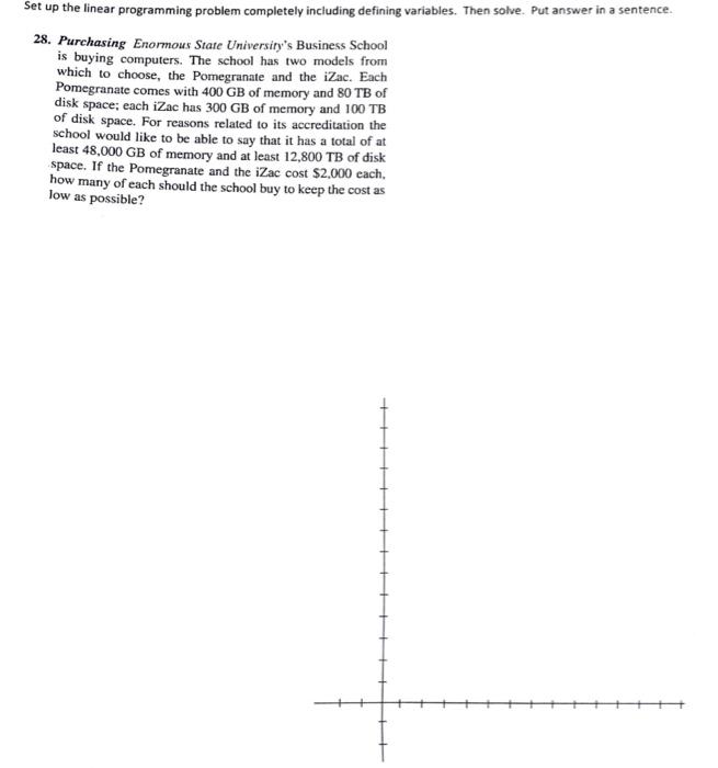 Solved Set up the linear programming problem completely | Chegg.com