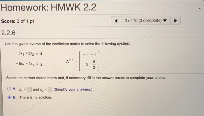 Solved Homework: HMWK 2.2 Score: 0 of 1 pt 1 of 10 (3 | Chegg.com