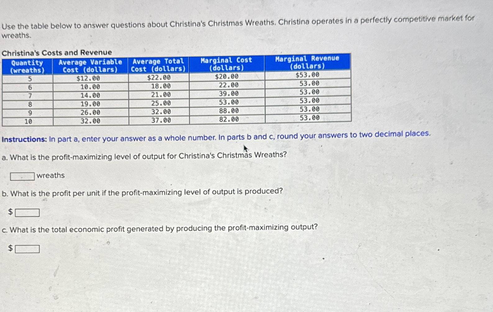 Use the table below to answer questions about | Chegg.com
