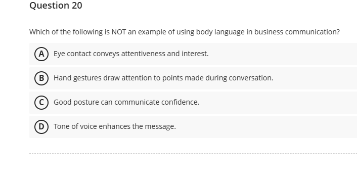 Solved Question 20Which of the following is NOT an example | Chegg.com