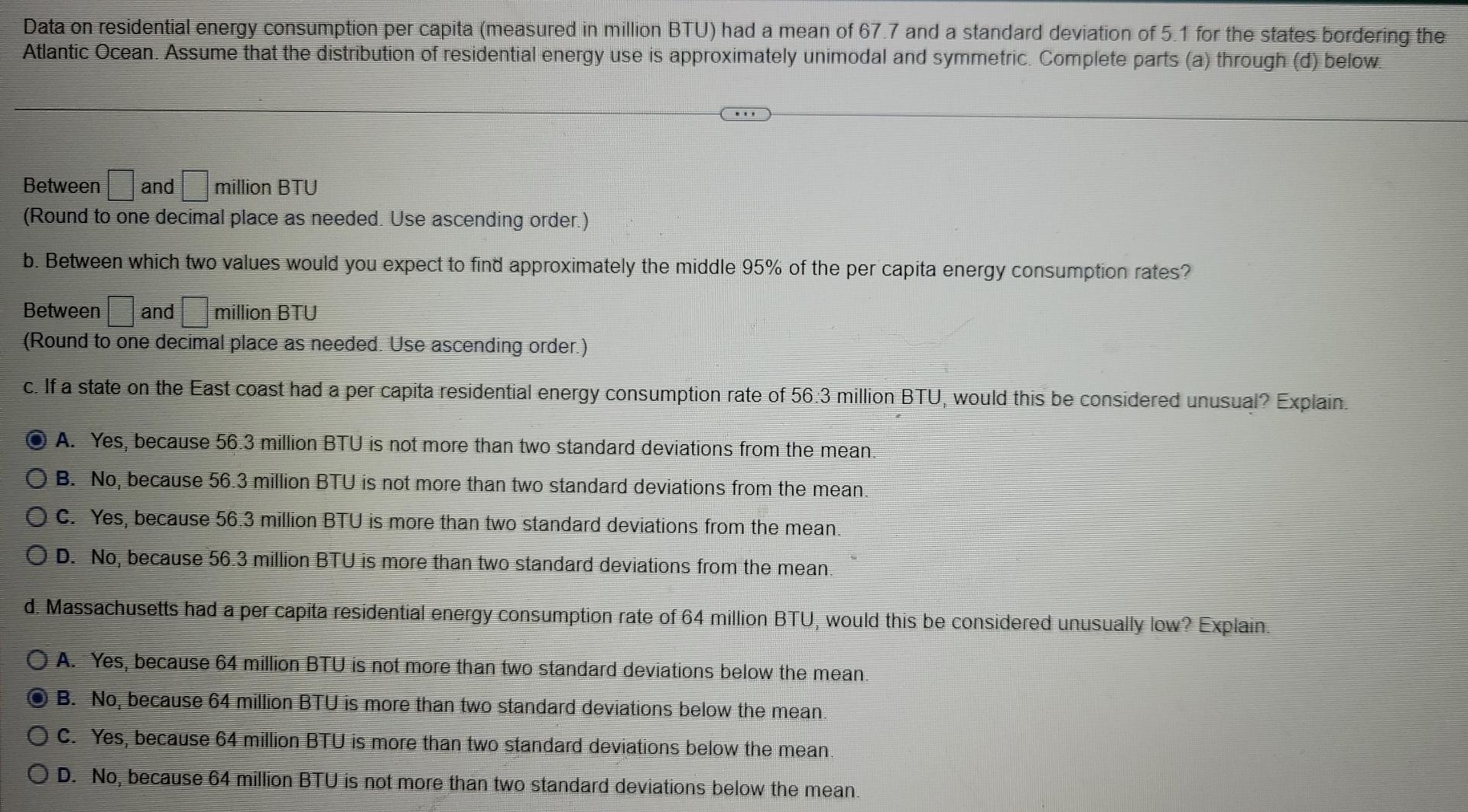 Solved Data On Residential Energy Consumption Per Capita | Chegg.com