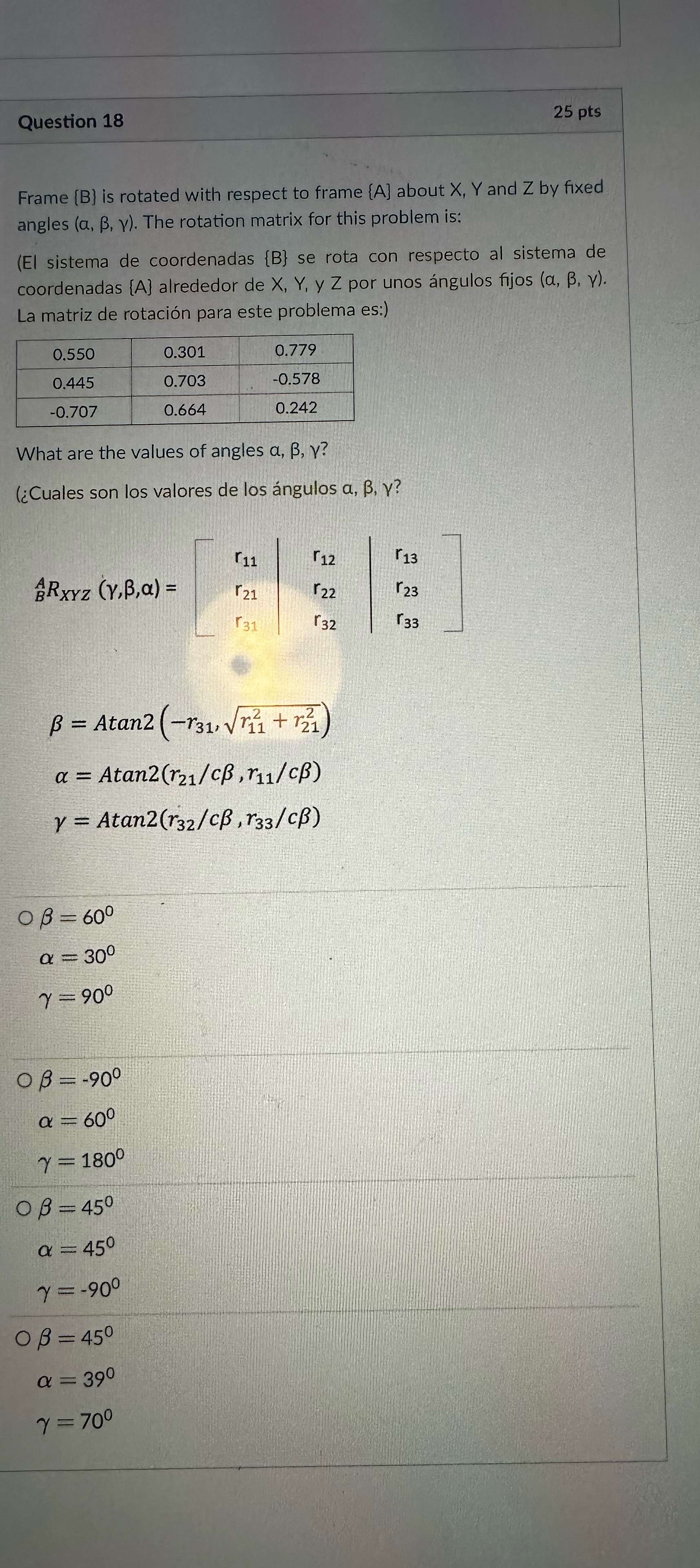 Solved Question 1825 ﻿ptsFrame B ﻿is rotated with respect to | Chegg.com
