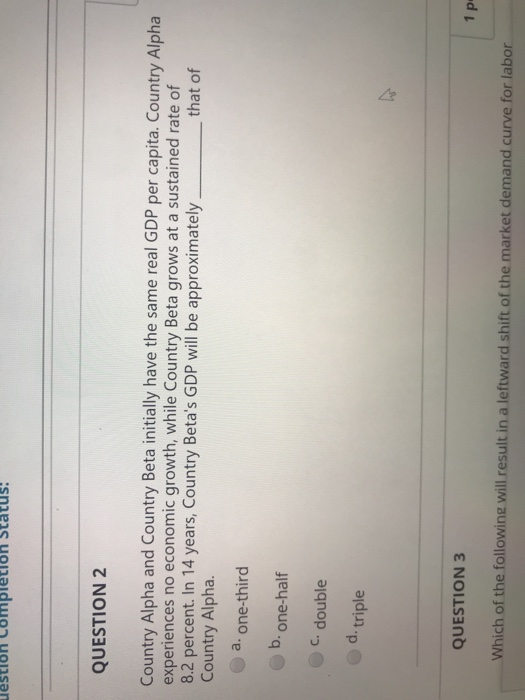 Solved Destion Completion Status: QUESTION 2 Country Alpha | Chegg.com